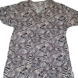 The Original Banana Scrubs Top w/ Zebra Print